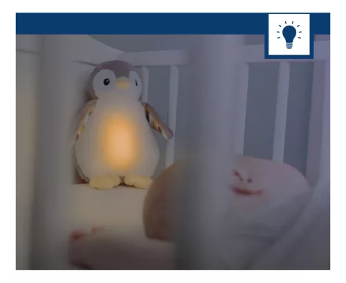 Zazu Nyugtató plüss éjjeli fénnyel PHOEBE pingvin #ZA-PHOEBE-01
