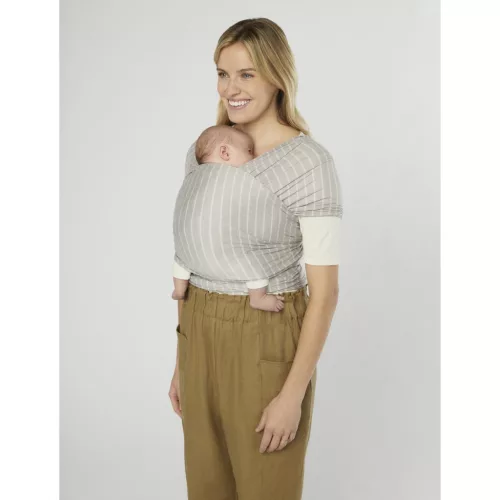 Ergobaby Aura Sustainable Knit hordozókendő - Grey Stripes #WLASKGRYSTP