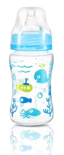 Babyono cumisüveg szélesnyakú anti-colic #240ml #kék #403-406212