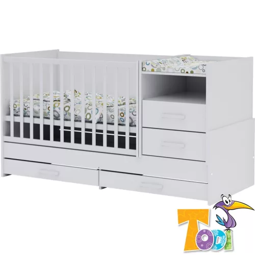 Todi White Bunny Kombi pelenkázós babaágy