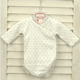   Leopoldi Body hosszú ujjú #réklis #44 #szürke pöttyös #101359