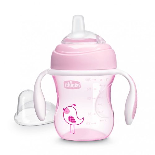 Chicco Itatópohár Transition szilikoncsőrös #4h #lány #rózsaszín madár #CH00691110-069972