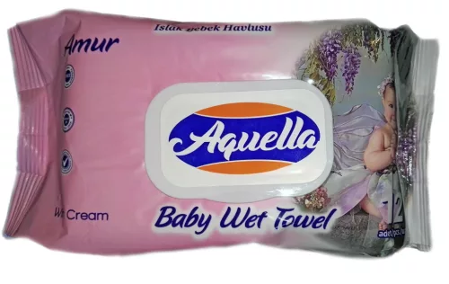 Aquella Baby Mix Nedves törlőkendő ultra puha fliptop nedves kupakos #120db #angyalkás #rózsa