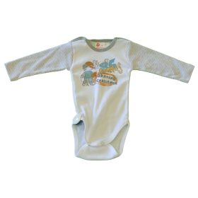   Leopoldi Body hosszú ujjú #pamut #filmnyomott #80 #fehér szürke-csíkos Street Games #110177