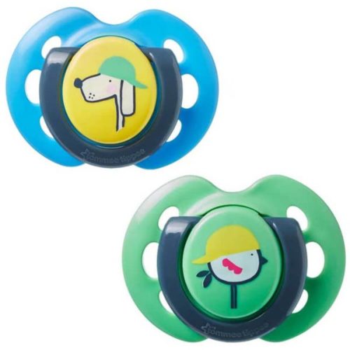 Tommee Tippee Fun játszócumi #0-6hó #2db #tarka kék-zöld #43335763-333575