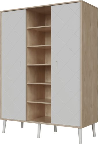 Faktum Peak Natural Oak-White 3 osztású szekrény #18333928