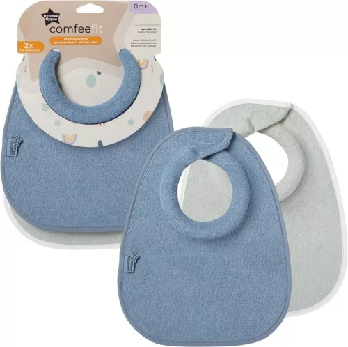 Tommee Tippee Comfeefit Újszülött előke #2db #menta-kék #46353060-635303