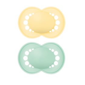   Mam Original játszócumi #szilikon #2db #16 hó #sárga-zöld #853593