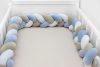 Scamp Ágyrácsvédő fonott plüss 210cm fehér-krém-kék #RFT002s