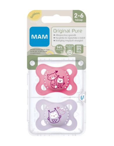 Mam Original játszócumi #szilikon #2db #2-6 hó #lila-fukszia #853555