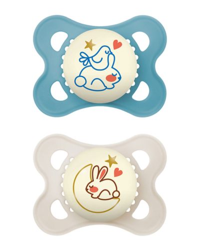 Mam Original Night játszócumi #szilikon #2db #2-6 hó #kék-fehér #853623