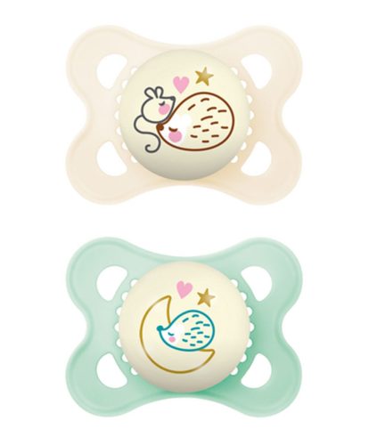 Mam Original Night játszócumi #szilikon #2db #2-6 hó #zöld-bézs #853623