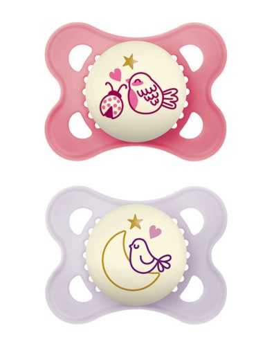 Mam Original Night játszócumi #szilikon #2db #2-6 hó #lila-fukszia #853623