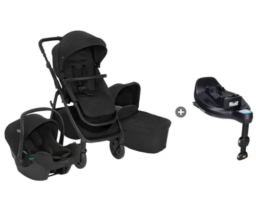 Graco Near2Me DLX 4in1 babakocsi Midnight - SnugTurn i-Size R129 bázistalp Black #773749