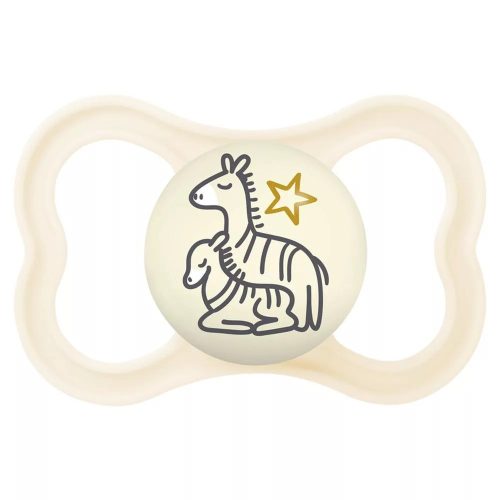 Mam Air Night szilikon játszócumi 6 hó krém zebra és kölyke #853715 2025