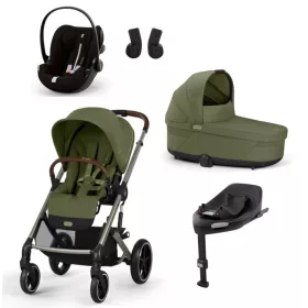   Cybex Gold Balios S Lux 4in1 bundle szett #Moss Green - Cloud G Plus Moon Black hordozóval Base G3 bázistalppal