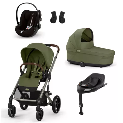 Cybex Gold Balios S Lux 4in1 bundle szett #Moss Green - Cloud G Plus Moon Black hordozóval Base G3 bázistalppal