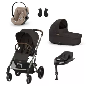   Cybex Gold Balios S Lux 4in1 bundle szett #Chocolate Brown - Cloud G Plus Almond Beige hordozóval Base G3 bázistalppal