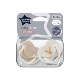   Tommee Tippee Anytime játszócumi 6-18hó 2db púder-szürke nyuszi #43354499-335449 2025