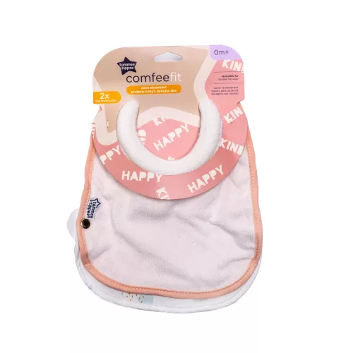 Tommee Tippee Comfeefit Újszülött előke 2db púder-fehér #46353060-635303 2025