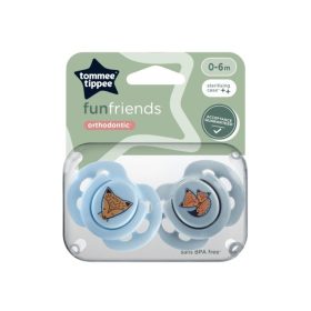   Tommee Tippee Fun játszócumi 0-6hó 2db Friends vkék-szürke #43335799-333575 2025