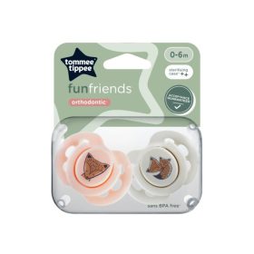   Tommee Tippee Fun játszócumi 0-6hó 2db Friends barack-szürke #43335799-333575 2025