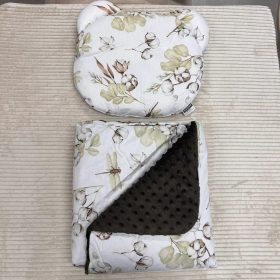   Vmatex Mamo-Tato minky ágynemű szett macipárnával - Pamutvirág barnával #8001741595836