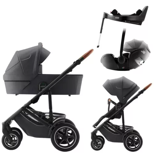 Britax Römer Smile 5Z Core Set 4in1 (Smile 5Z babakocsi + mózeskosár + Baby-Safe Core + Baby-Safe Core bázis) Midnight Grey