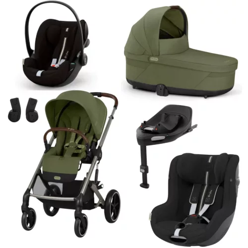 Cybex Gold Balios S Lux 5in1 szett Moss Green - hordozó és autósülés Moon Black