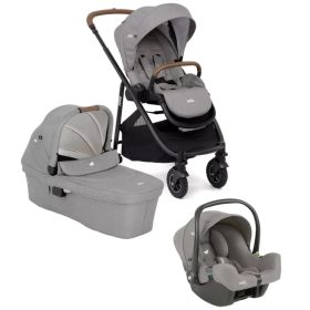   Joie Versatrax babakocsi szett i-Snug 2 hordozó Pebble + Ramble XL mózeskosár Pebble #560565