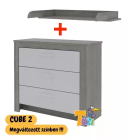 Todi Cube2 3 fiókos komód + Pelenkázó toldalék