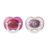Tommee Tippee Night Glow éjszakai nyugtató cumi sterilizáló tokkal 18-36 hó 2 db #433663 #rózsaszín
