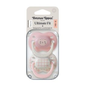   Tommee Tippee Ultimate Fit nyugtató cumi sterilizáló tokkal 0-6 hó 2 db #433650 #rózsaszín