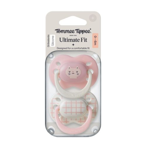 Tommee Tippee Ultimate Fit nyugtató cumi sterilizáló tokkal 0-6 hó 2 db #433650 #rózsaszín
