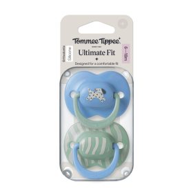   Tommee Tippee Ultimate Fit nyugtató cumi sterilizáló tokkal 6-18 hó 2 db #433651 #pöttyös kutya