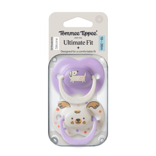 Tommee Tippee Ultimate Fit nyugtató cumi sterilizáló tokkal 18-36 hó 2 db #433658 #lila