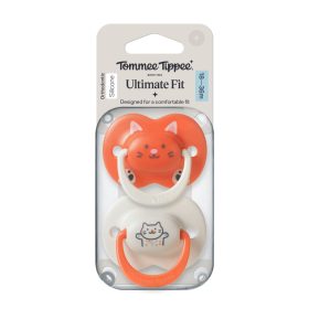   Tommee Tippee Ultimate Fit nyugtató cumi sterilizáló tokkal 18-36 hó 2 db #433658 #narancs