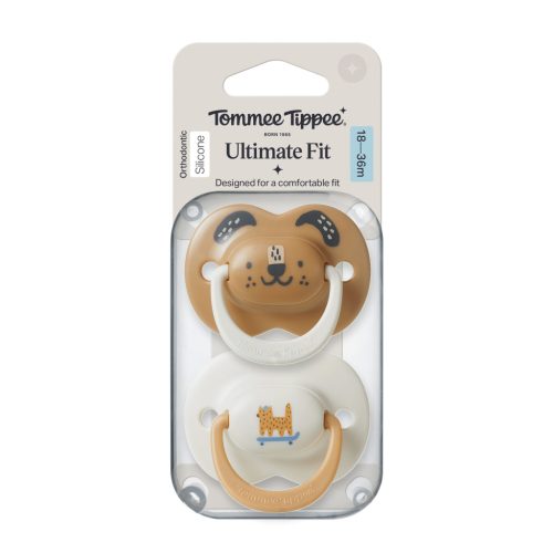 Tommee Tippee Ultimate Fit nyugtató cumi sterilizáló tokkal 18-36 hó 2 db #433657 #barna