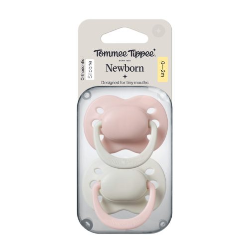 Tommee Tippee Newborn újszülött szilikon cumi sterilizáló tokkal 0-2 hó 2 db #433660 #rózsaszín