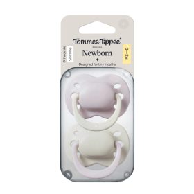   Tommee Tippee Newborn újszülött szilikon cumi sterilizáló tokkal 0-2 hó 2 db #433660 #lila