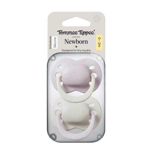 Tommee Tippee Newborn újszülött szilikon cumi sterilizáló tokkal 0-2 hó 2 db #433660 #lila