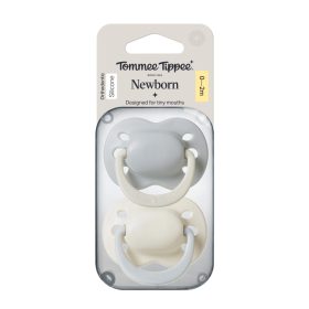   Tommee Tippee Newborn újszülött szilikon cumi sterilizáló tokkal 0-2 hó 2 db #433660 #szürke