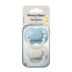   Tommee Tippee Newborn újszülött szilikon cumi sterilizáló tokkal 0-2 hó 2 db #433659 #kék