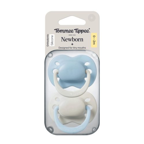 Tommee Tippee Newborn újszülött szilikon cumi sterilizáló tokkal 0-2 hó 2 db #433659 #kék