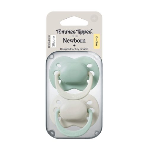 Tommee Tippee Newborn újszülött szilikon cumi sterilizáló tokkal 0-2 hó 2 db #433659 #Zöld