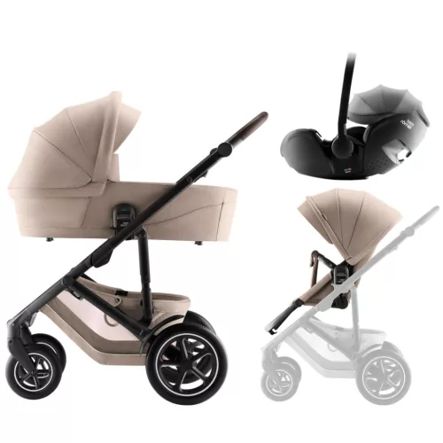 Britax Römer Smile 5Z Comfort Set Style Teak - mózeskosár Teak - Baby-Safe Pro Mineral Grey