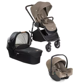   Joie Versatrax babakocsi szett i-Snug2 hordozó Cashew + Signature Ramble mózeskosár Eclipse #560568