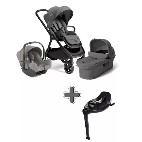 Joie Signature Finiti 2in1 babakocsi Ebony + i-Snug 2 hordozó Pebble +  i-Base Encore bázistalp #560574