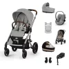 Cybex Gold Balios S Lux Travel System - Ease Plus All-Weather - Amya #Stone Grey - mid grey #70000659