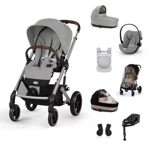 Cybex Gold Balios S Lux Travel System - Ease Plus All-Weather - Amya #Stone Grey - mid grey #70000659